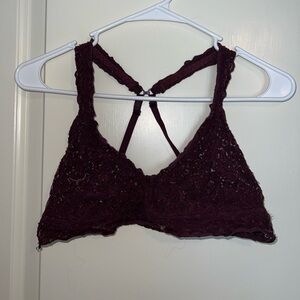 Aerie Burgundy Lace Brallete